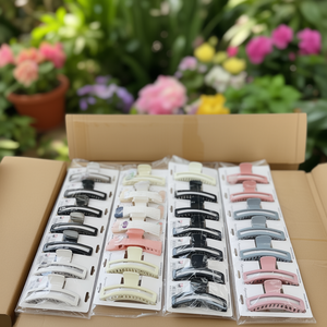 Lot de 12 pinces à cheveux fines en carton blanc de 10 cm, découpées, couleurs assorties - Product Image 2