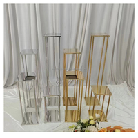 Support floral rectangulaire en métal stable, luxueux et élégant, pour centre de table de mariage ou de banquet, décoration de table