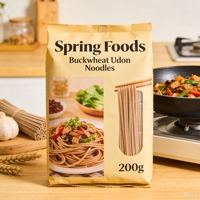 Nouilles Udon Cuites Saines à Faible Teneur en Sodium, Non Frites, à Base de Blé Dur et de Sarrasin, Sous Marque Blanche, en Sachet, Personnalisables