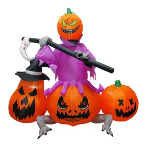 Halloween Inflatables 4ft 5ft 6ft 8ft Build-in Led Blow Up Inflatable Pumpkin For Home Yard Garden Indoor Outdoor Decoration