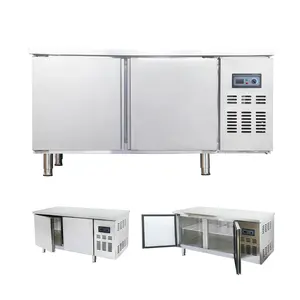 Youpin aeleisen — réfrigérateur et congélateur commercial à 2 portes en cuivre, dégelant manuel en acier inoxydable, pour cuisine, comptoir