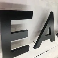 Lettres en acier inoxydable 3D finition satinée de qualité supérieure, non éclairées, signalétique en métal massif pour mur de fond de réception d'hôtel de luxe