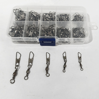 100 épingle rapide en boîte huit huit caractères anneau pivotant pour canne à pêche petits accessoires pour connecteurs de ligne de pêche rapide