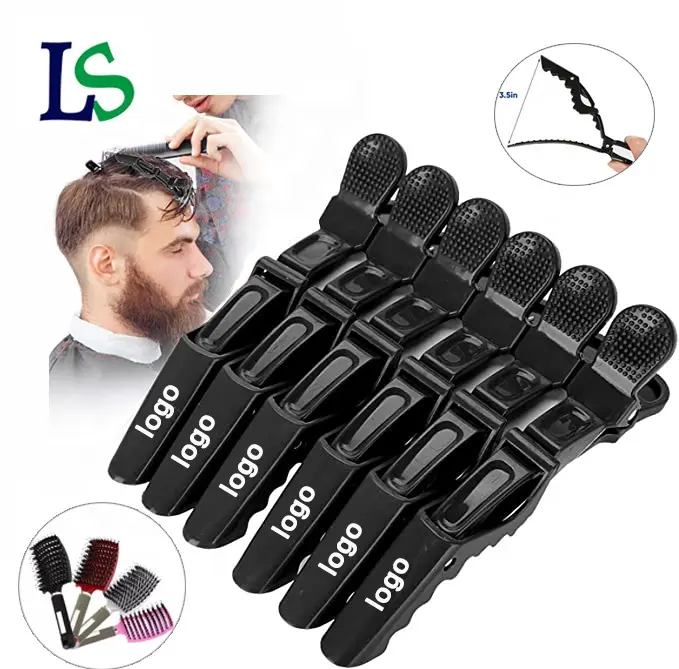 custom logo barber stylist sectioning hairpins salon alligator hairgrips hair extension tools clip