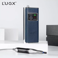 Vente chaude OEM/ODM LUGX Perceuse à ongles sans fil rechargeable portable 35000 tr/min en acier inoxydable avec prises EU/US/UK/AU 110-240V