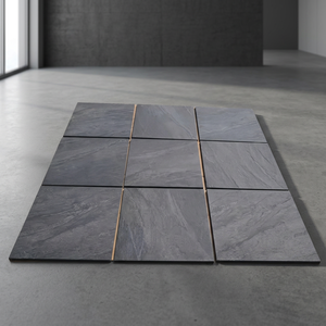 Baldosas de porcelana para exteriores R11 Country Antracite de 600x600 mm, resistentes, antideslizantes, diseño de piedra de mármol de Foshan, baldosas para patio de acacia para exteriores. - Product Image 1