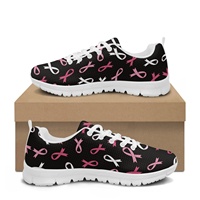 Chaussures de course personnalisées pour adultes avec sensibilisation au cancer du sein Baskets décontractées Chaussures ruban rose avec logo personnalisé Livraison directe