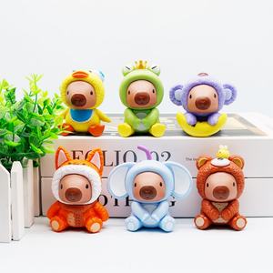 6 pièces/ensemble Figurine Capybara Cos Animal Canard Grenouille PVC Anime Figure pour boîte à œufs Catcher Gashapon Machine de jeu Jouets de récompense - Product Image 1