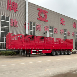 Semi-remorque à ridelles en acier à 5 essieux pour le <span class=keywords><strong>transport</strong></span> de marchandises en vrac, capacité maximale de 60 tonnes, <span class=keywords><strong>prix</strong></span> usine, à vendre - Product Image 3