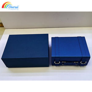 Customized Logo Blue Watch Box for High-End Luxury Designer Watches, Elegant Heritage Style <b>Display</b> <b>Case</b> with Leather Interior - Product Image 5