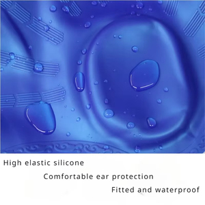 Bonnet de bain en silicone haut de gamme, très élastique, avec protection pour les oreilles, confortable et efficace pour empêcher l'entrée de l'eau - Product Image 5