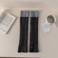 Guêtres de haute qualité pour femmes et filles, chaudes et épaisses, tricotées, à motif color block, style chaussettes tombantes pour l'automne