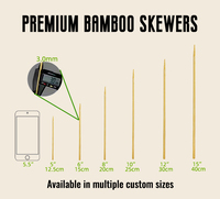 Brochettes en bambou jetables sur mesure, brochettes de barbecue en bambou, échantillons gratuits