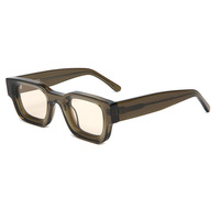 Lunettes de soleil en acétate vintage haut de gamme 2025, monture petite, rétro, faites à la main, épaisses, carrées