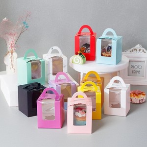 Caja de embalaje portátil para cupcakes de 1/2/4/6/12 agujeros, paquete de postres, magdalenas, pasteles horneados, tarta de huevo - Product Image 1