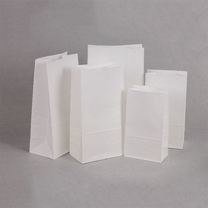 Sacs en papier personnalisés avec impression de logo, sacs en papier kraft blancs lavables et économiques pour le pain, les sandwichs, les courses au supermarché - Product Image 5
