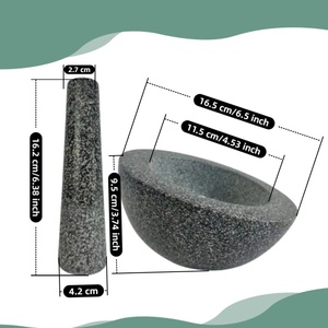 <span class=keywords><strong>Molcajete</strong></span> y Mortero de Granito Natural Personalizado para Cocina, para Especias y Hierbas - Ecológico y Duradero - Product Image 2