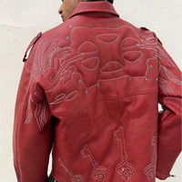 Blouson en similicuir pour homme, zippé, col montant, style motard streetwear, avec surpiqûres contrastées, manteau décontracté, vente en gros, personnalisable