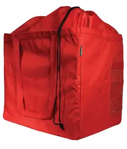 Mochila para lavar roupa em atacado personalizável, mochila dobrável para viagem, bolsas de lavanderia, roupa vermelha com zíper, tira com cordão