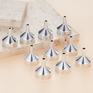 Anodized Aluminum <b>Mini</b> Funnel 18x25mm For Cosmetic Liquid Dispensing <b>Perfume</b> Tool Silver Color - Product Image 1