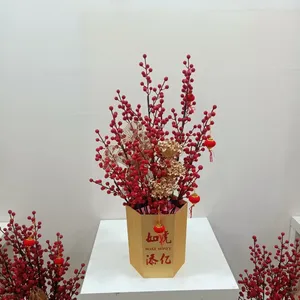 Wholesale Red Foam Berry Branch Artificial Christmas Berries For DIY Xmas Wreath Christmas Tree Decor
