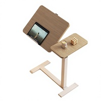 Table de chevet en métal avec plateau relevable pneumatique, petite table d'appoint pour canapé, hauteur réglable librement, bureau d'étude à domicile