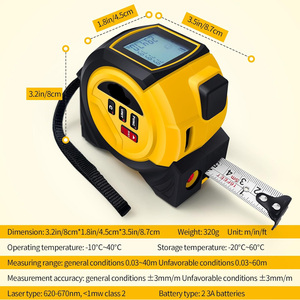 Télémètre laser 40m, mètre laser numérique 3-en-1 avec ruban de mesure 5m, télémètre laser Afrique du Sud CJY007 Mul - Product Image 3