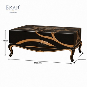 <span class=keywords><strong>Tavolino</strong></span> da Caffè Monolitico con Venature Dorate |   Lacca Nera di Lusso &amp;   Tavolo Decorativo con Intarsi in Oro - EKAR FURNITURE - Product Image 6
