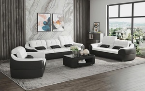 Nuevo Diseño Moderno, Juego de Sofás de Cuero Genuino en Cualquier Color, Muebles para el Hogar - Product Image 4