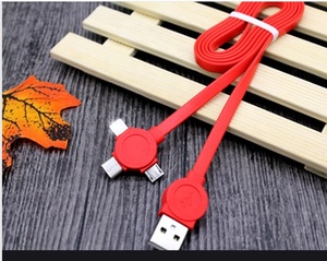 Color <span class=keywords><strong>de</strong></span> alta calidad <span class=keywords><strong>de</strong></span> elección múltiple 3in1 <span class=keywords><strong>de</strong></span> carga del <span class=keywords><strong>teléfono</strong></span> móvil micro cable - Product Image 1