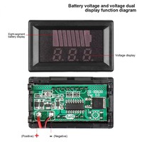 Pengukur kapasitas baterai Lithium, 12V 24V 36V 48V 60V 72V tahan air indikator Level pengisi daya baterai LED Digital