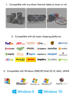 Printer Label Thermal HPRT N41 4x6 Kecepatan Tinggi untuk Stiker Barcode Pengiriman Gudang dan Kantor