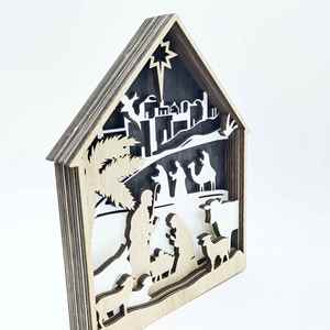 Adornos Navideños de Madera con Escena del Nacimiento de Jesús, Decoración Religiosa para Mesa, Decoración Festiva para el Hogar - Product Image 4