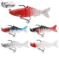 Leurre de pêche articulé multi-segments 90 mm 17 g avec tête plombée en plastique souple, 8 segments