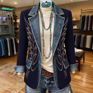 Nuova Collezione 2026: Blazer da Donna con Stampa Digitale Etnica Azteca, Giacca a Maniche Lunghe Personalizzabile - Product Image 3