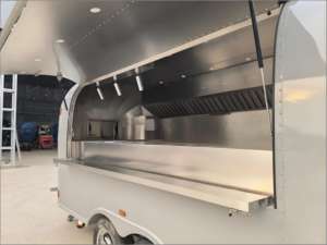 Remorque de bar mobile jour et nuit avec comptoir en acier inoxydable pour le service du café de jour et le bar à cocktails de nuit - Product Image 3