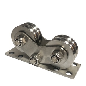 304 thép không gỉ đôi rãnh ròng rọc 48 theo dõi lớn hình chữ U bánh xe đôi bánh xe trượt ngầm cửa sổ con lăn - Product Image 1