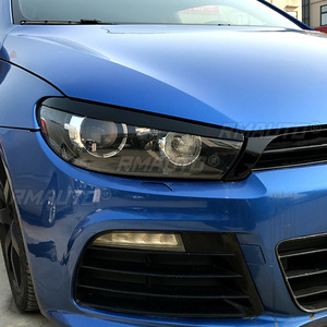 คู่ไฟหน้าเปลือกตาตกแต่งคิ้วสำหรับ VW Scirocco R GTS 2008 2009 2010 2011 2012 2013 2014 2015 2016 2017เงาสีดำ - Product Image 2