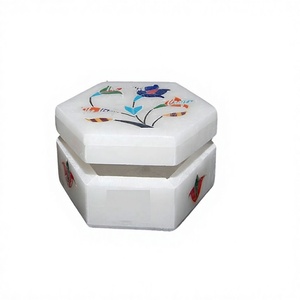 Bulk White Marble Kitchenware Container Box With Hexagon Shape Food Spices Storage Box At Competitive Prices - Product Image 1