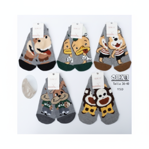 Cartone animato donna calze da barca 10 stili in una scatola ricamata con stampa animalier leggero traspirante lunghezza alla caviglia Design personalizzato Logo - Product Image 1