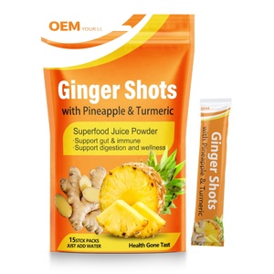 OEM Marca Privada: Mezcla Instantánea en Polvo de Jengibre, Piña y Cúrcuma para Bebida, Suplemento Herbal para Apoyo Inmunológico, Energía y Digestión - Product Image 1