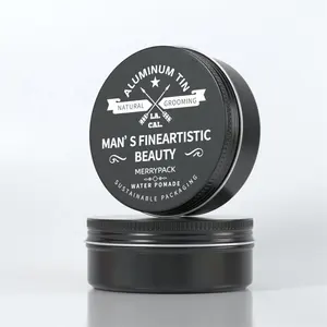 150ml matte black pomade styling metal packaging tin box hair wax pomade tin container