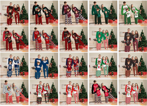 Conjuntos de Pijamas de Natal para Família com Manga Curta, Estampa Xadrez, Pai, Mãe e Filhos, Pijamas de Natal 2023 - Product Image 2