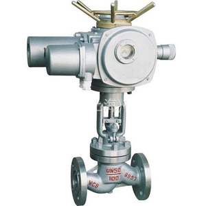 Actuador multivuelta 220VAC 380VAC con asiento elástico, válvula de globo motorizada de hierro fundido con brida - Product Image 1