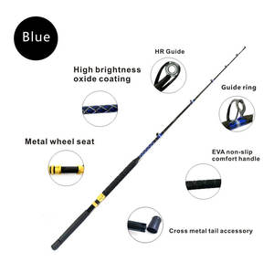 Caña de pescar de nylon recta, 15-30 libras, fibra de vidrio, para mar - Product Image 3