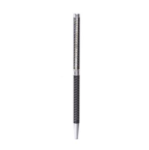 Rose Gold Textured Slim Twist Metal <b>Ballpoint</b> <b>Pen</b> With Full Rhinestone Inlaid Clip, Luxury Bling Crystal Rotating Signature <b>Pen</b> - Product Image 2