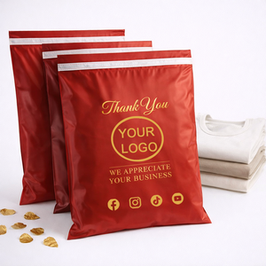 Bolsas de Papel para Envíos con Estampado Dorado Autosellables Personalizadas, Sobres Rojos para Dinero, Sobres para Efectivo para Invitaciones de Boda, Envío Directo de Ropa - Product Image 1