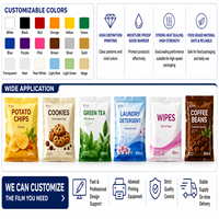 Matériel de plastification, autres emballages alimentaires, film plastique en rouleau, emballage flexible, sachet pour chocolat, bonbons, biscuits, huile d'olive, lait, aliments