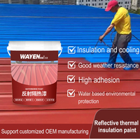 Peinture d'isolation thermique réfléchissante de 20kg isolation de refroidissement de toit température résistance aux intempéries peinture à base d'eau auto-brosse