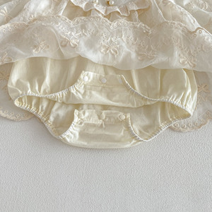 Vestito in pizzo autunnale per neonata, tutina per il primo mese, tutina da principessa per bambina di 100 giorni e un anno - Product Image 4